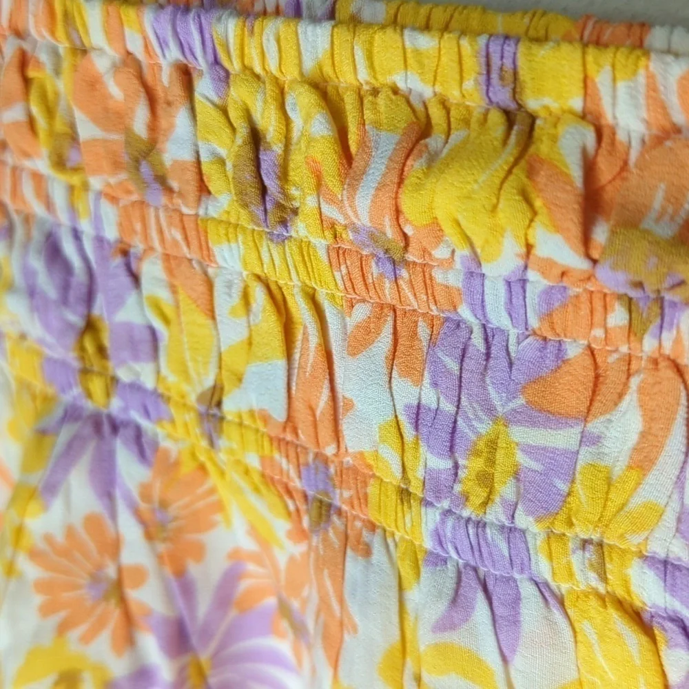 LSpace Oppsie Daisy Skirt Women's XS Floral Orange Golden 2